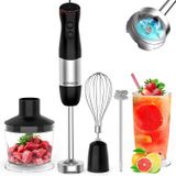 Liquidificador De Imersão, 1000w 5-in-1 Liquidificadores De Mão Para Cozinha 12-speed Liquidificador De Aço Inoxidável Com Modo Turbo, Chopper De 500