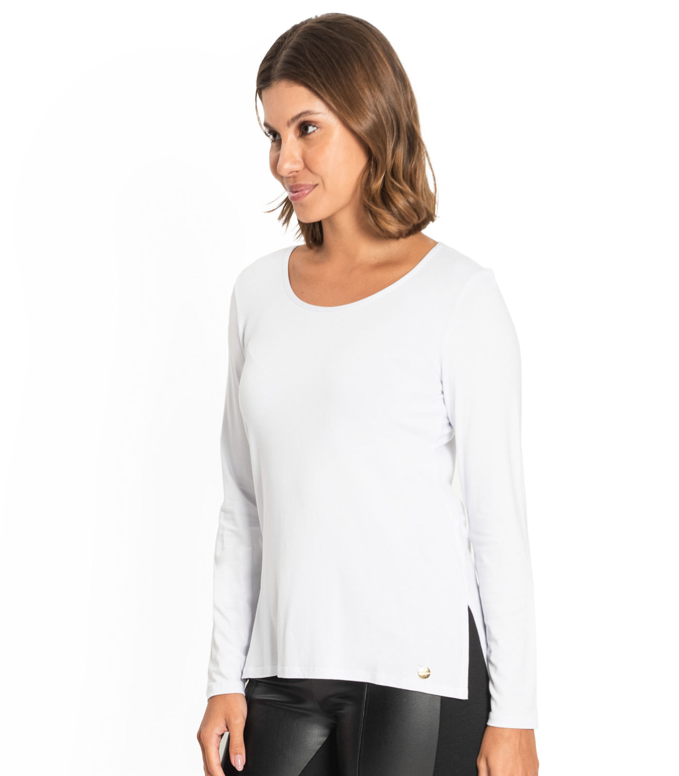 Blusa Feminina Manga Longa Basic Endless Branco P