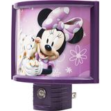 Disney 13367 Minnie Mouse Automatic LED Luz noturna infantil, tonalidade envolvente, sensor de luz, auto liga/desliga, plug-in, brilho rosa macio, efi