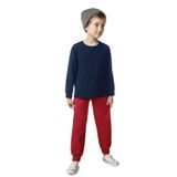Camiseta Masculina Manga Longa Básica Rovitex Kids Azul 10