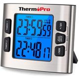 Temporizador de cozinha digital ThermoPro TM02 com relógio de parada de contagem regressiva dupla relógio temporizador/relógio temporizador magnético