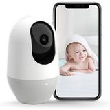 Nooie Baby Monitor, WiFi Pet Camera Indoor, 360 graus Wireless IP Nanny Camera, 1080P Home Security Camera, Motion Tracking, IR Night Vision, Works wi