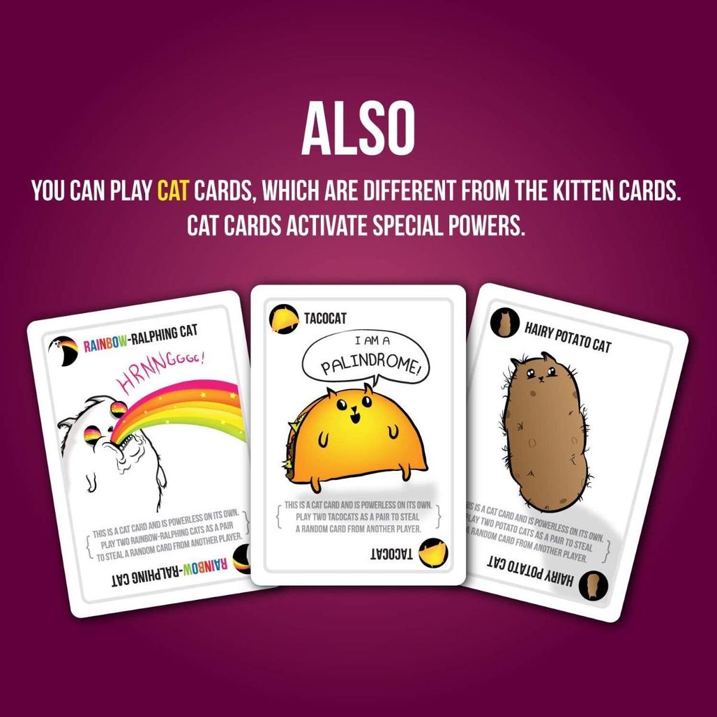 Jogos de cartas de gatinhos explosivos para adultos, adolescentes e crianças,  jogos divertidos para a família