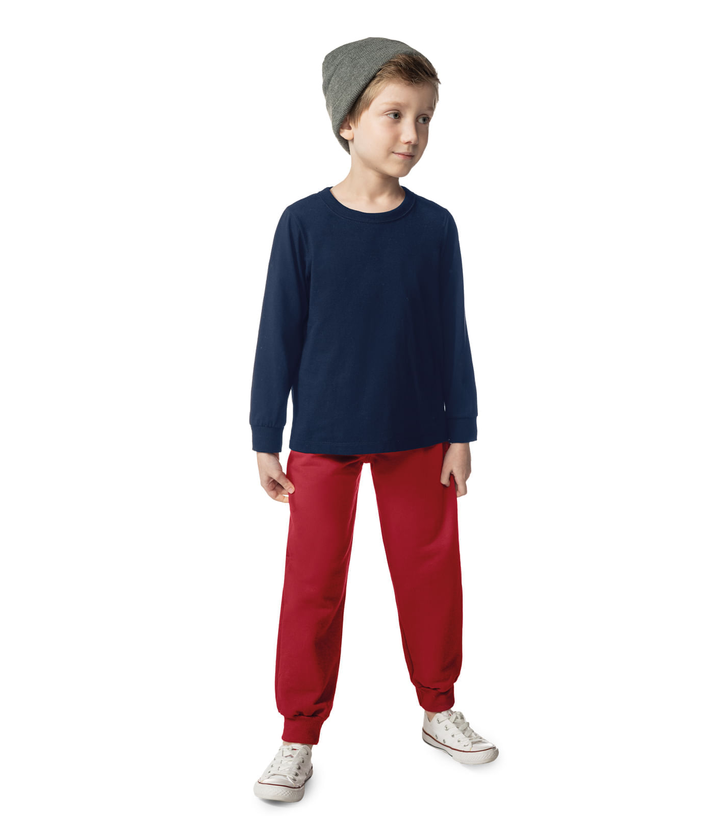 Camiseta Masculina Manga Longa Básica Rovitex Kids Azul 16