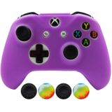 Hikfly Silicone Controller Capa Skin Protector Faceplates Kits Para Xbox One X/one S/slim Controller Com 4pcs Thumb Grips Caps (roxo)