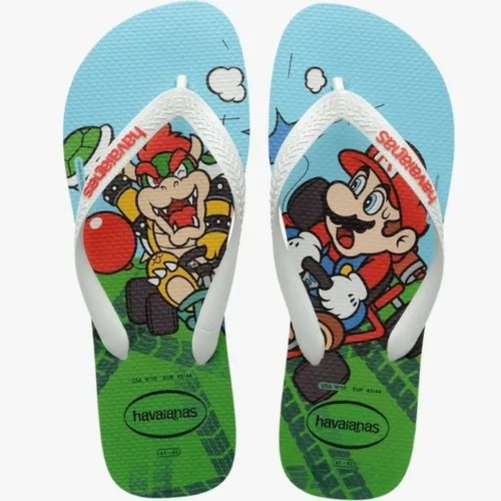 Chinelo Havaianas Mario Bross Branco  -