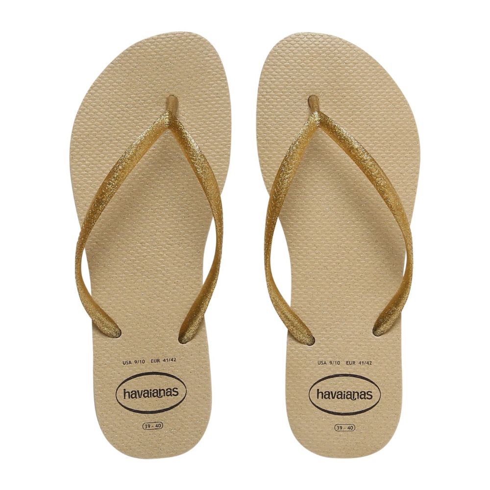 Chinelo Havaianas Slim Gloss Dourado -