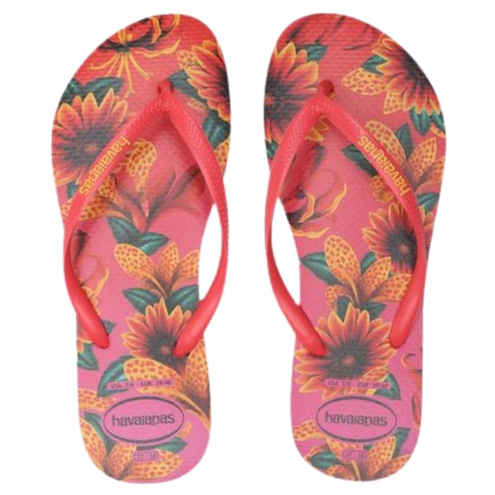 Chinelo Havaianas Slim Floral Rosa -