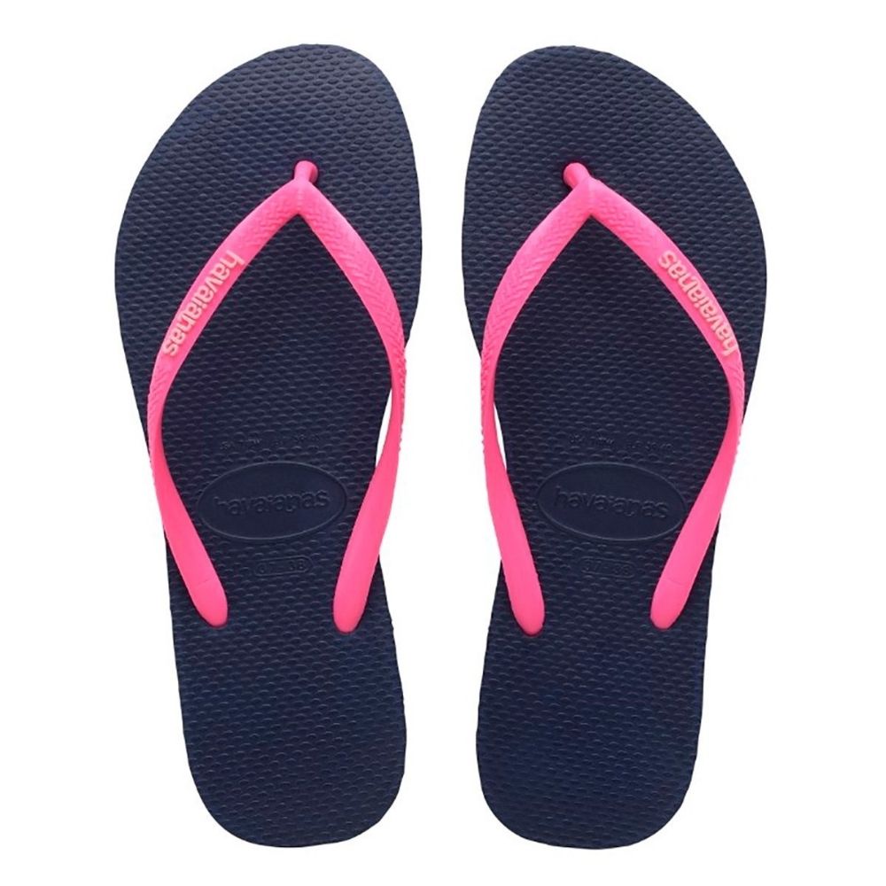 Chinelo Havaianas Slim Logo Pop-up Azul Marinho -