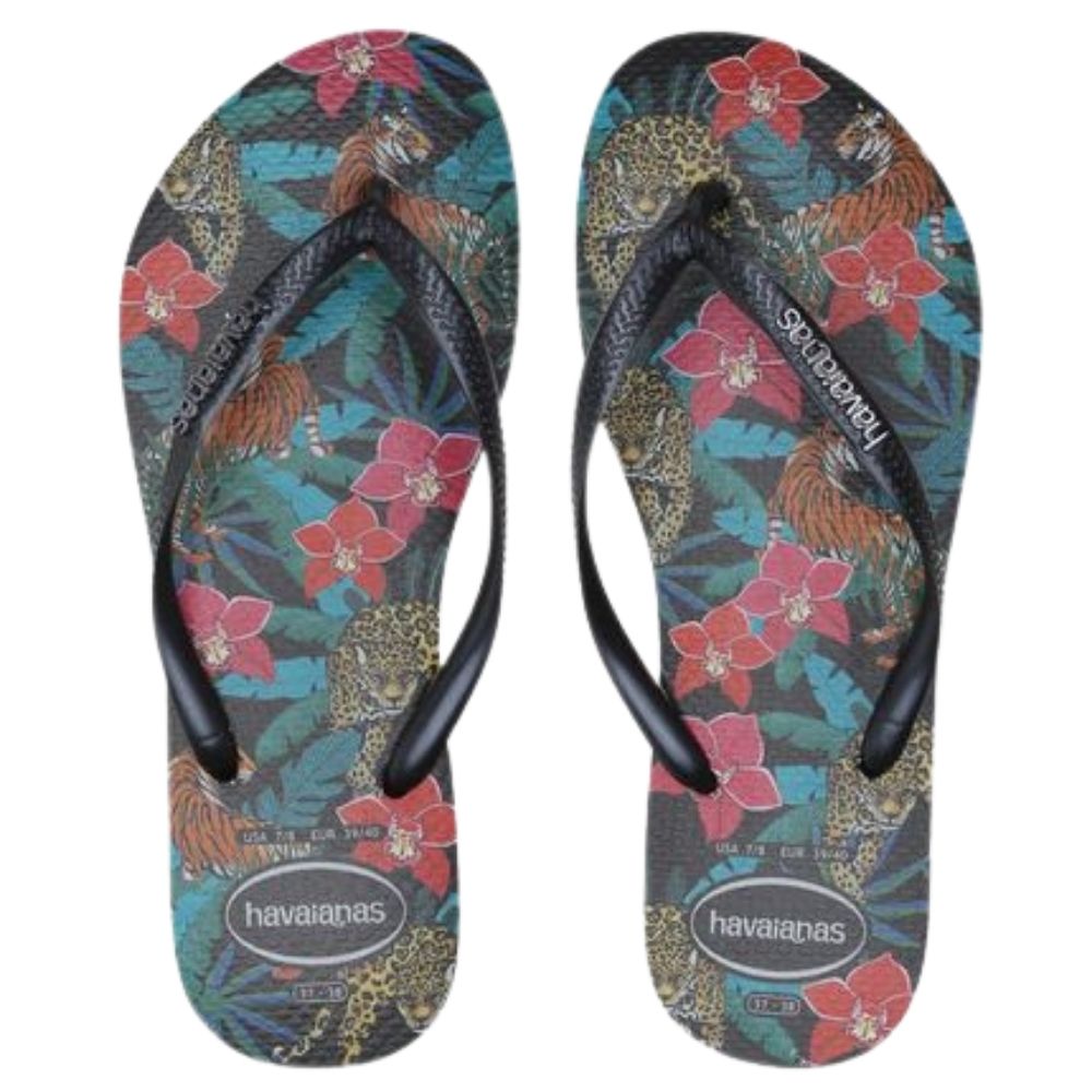 Chinelo Havaianas Slim Tropical Preto  -