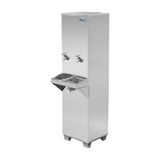 Bebedouro Industrial De Coluna B25 Em Aço Inox Polido 25l C/ 2 Torneiras - Frisbel 220v Frisbel