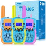 Brinquedos para meninos ou meninas de 4 a 12 anos, Selieve 3 Pack Walkie Talkies Outdoor Indoor Stem Toys 3 KM Range 22 Canais 2 Way Radio, Presentes