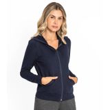 Jaqueta Feminina Básica Com Capuz Rovitex Azul P