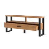 Rack Para Tv Até 55 Pol. Estilo Industrial 1 Gaveta F41 Freijó/preto Fosco - Pradel