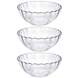 Conjunto De Tigelas Redondas Marinex Bella 3 Peças Bowls De Vidro 1 Litro