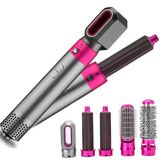 Escova Alisadora 5 Em 1 Profissional Hair Rosa 110v