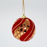 Enfeite Natal Bola Vermelha Decorativa Arvore Natal 6pçs 6cm