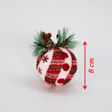 Kit 12un Enfeite Arvore Natal Bolas Vermelha Decorativa 80mm