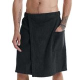 Toalha De Banho Funtale Toalha De Banho Macia Vestível Masculina Para Homens Preta