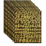 Adesivos Glitter Alphabet Cdxhome 720 Unidades Autoadesivas Douradas