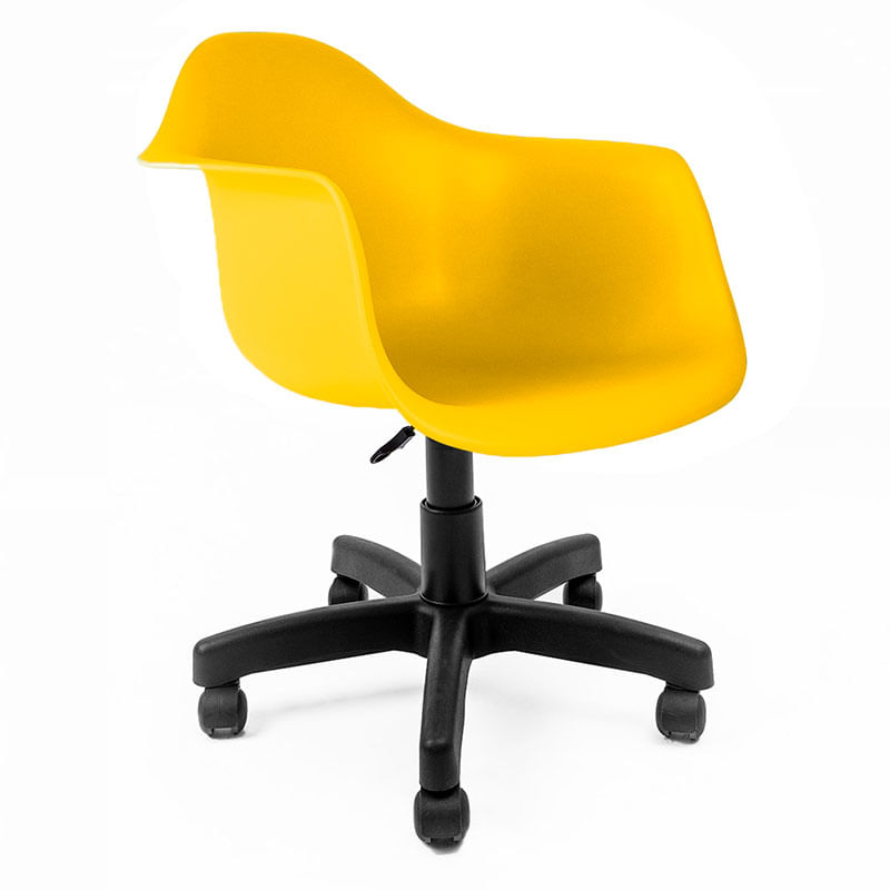 Cadeira Para Escritório Base Aço Arm-empório Tiffany - Amarelo