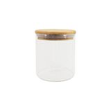 Pote Para Mantimentos 500ml De Vidro Com Tampa De Bambu Circular