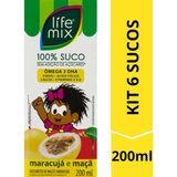 Kit 6 Sucos Life Mix Kids 200ml Turma Da Mônica Maracujá