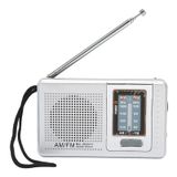 Rádio Portátil Gowenic Am Fm, Operado Por Bateria, Cinza Prateado