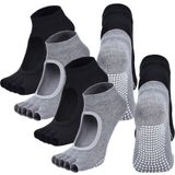 Meias De Ioga Barlouway Toeless Para Mulheres De Algodão Antiderrapantes (4 Pares)