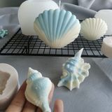 Molde De Silicone, Pacote Com 4 Unidades De Resina De Concha Shell Mold Para Sabonete De Vela