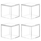 Caixas De Acrílico Para Exibição Kamehame, Pacote Com 4, 10x10x10cm, Transparente