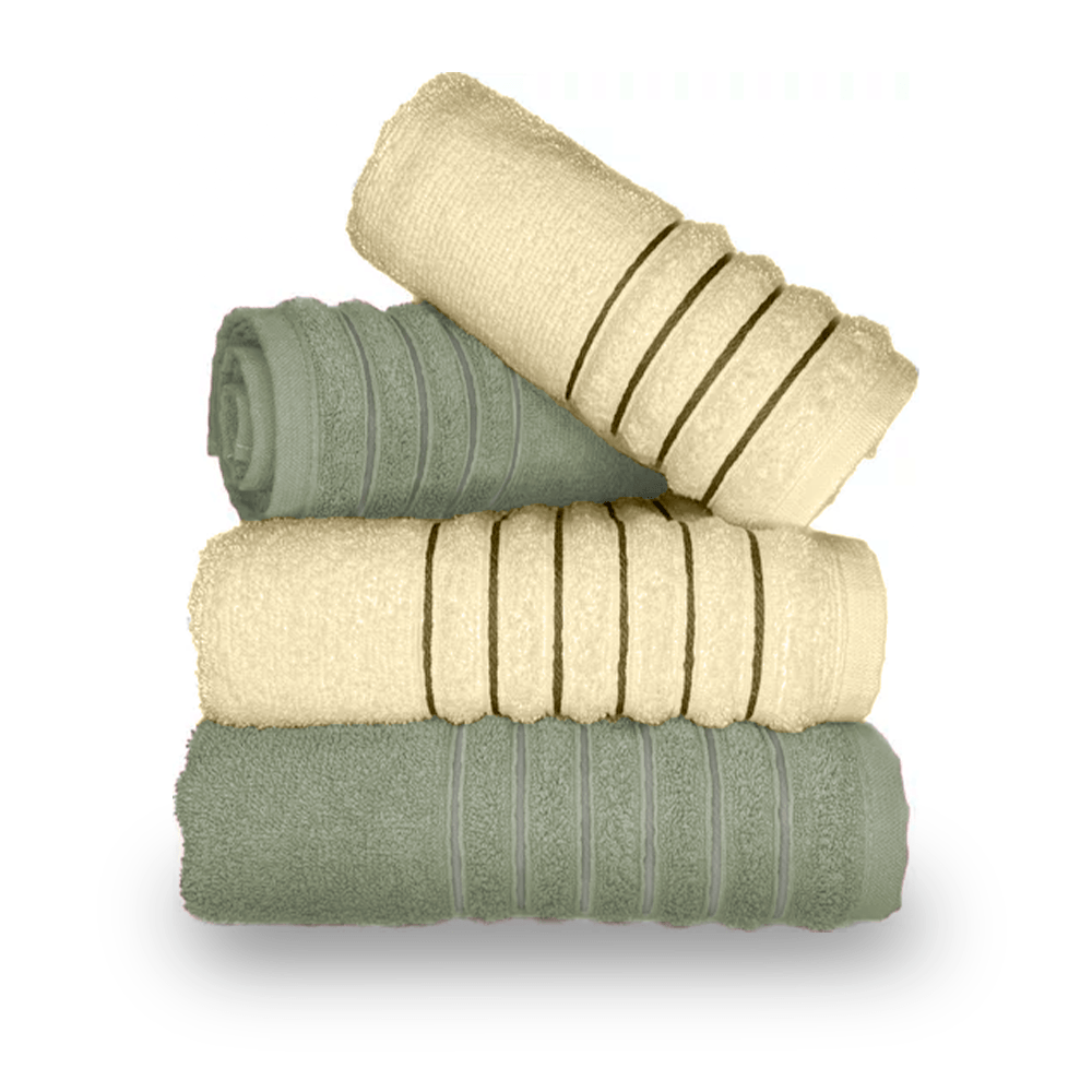 Jogo Com 4 Toalhas Wave Premium 450g/m² Algodão Banhão E Rosto