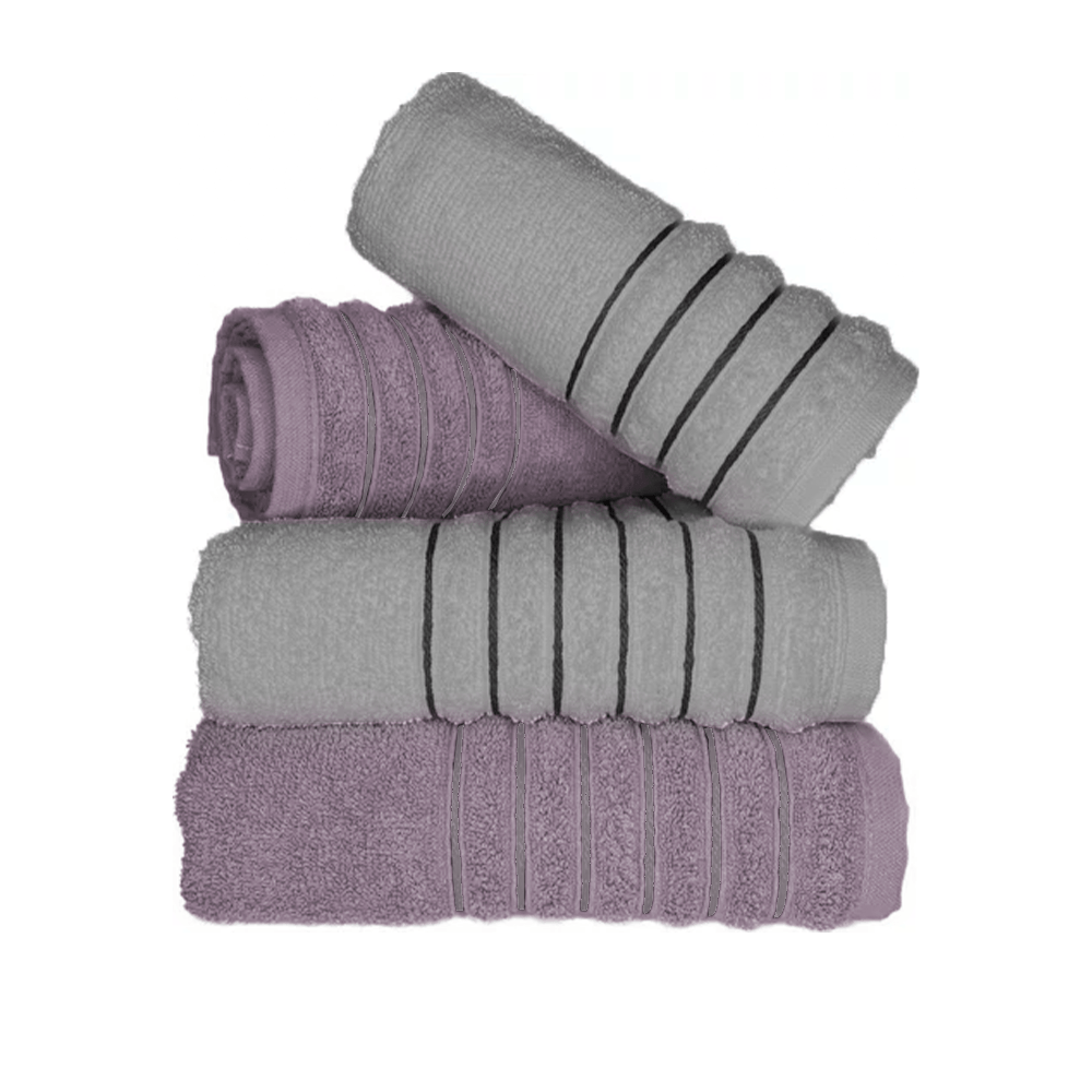 Jogo Com 4 Toalhas Wave Premium 450g/m² Algodão Banhão E Rosto