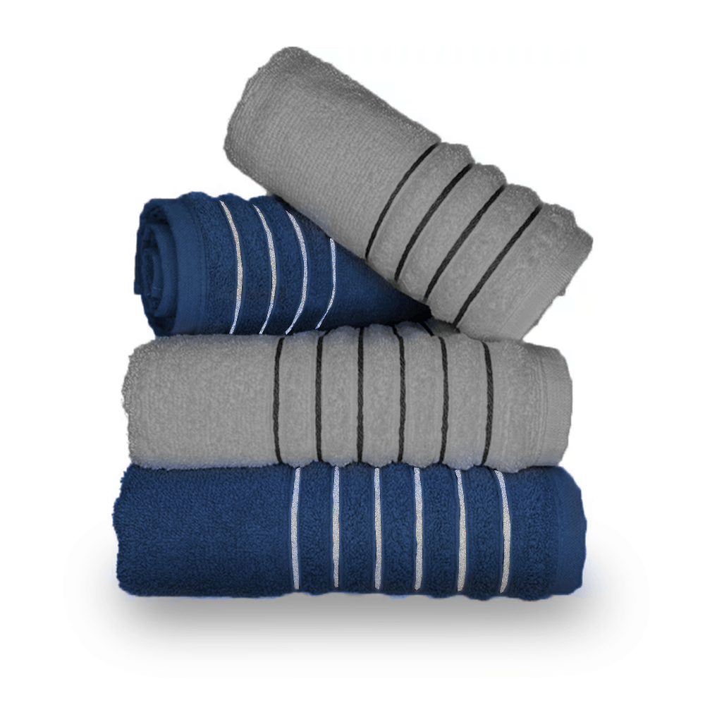 Jogo Com 4 Toalhas Wave Premium 450g/m² Algodão Banhão E Rosto