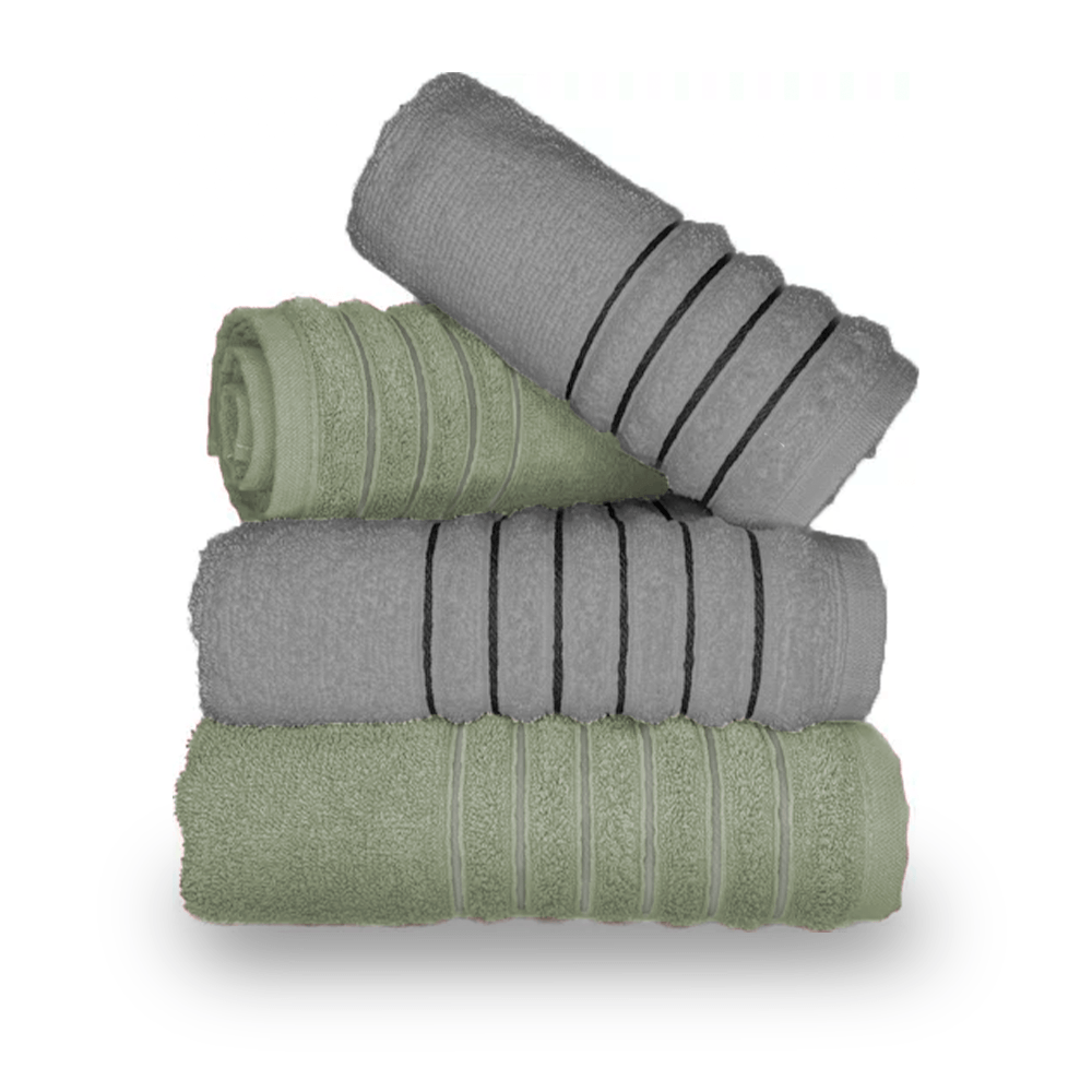 Jogo Com 4 Toalhas Wave Premium 450g/m² Algodão Banhão E Rosto