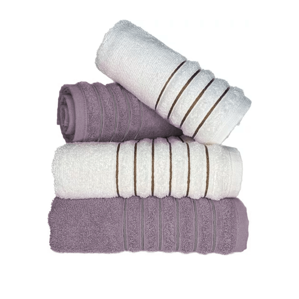 Jogo Com 4 Toalhas Wave Premium 450g/m² Algodão Banhão E Rosto