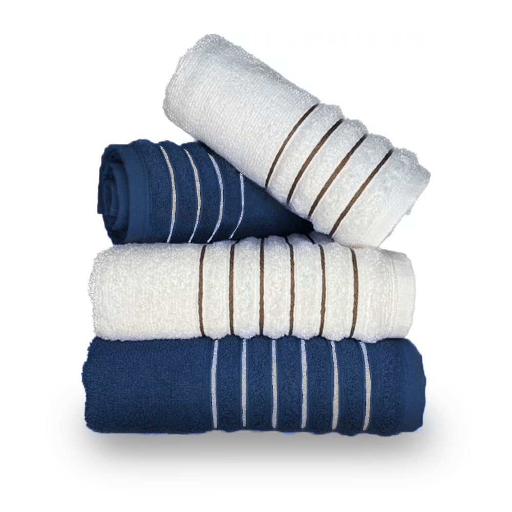 Jogo Com 4 Toalhas Wave Premium 450g/m² Algodão Banhão E Rosto