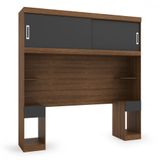 Nicho Aereo Casal Genova Com Mesa De Cabeceira Ipe Wood Grafite Batrol