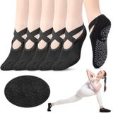 Meias De Ioga Geyoga, 6 Pares Para Mulheres, Barra Antiderrapante Com Alças