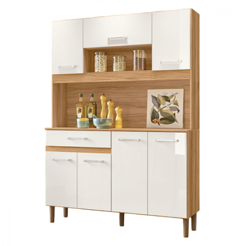 Cozinha Compacta Magazin 120 Freijo Com Off White Cristal Nicioli