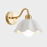 Luminária De Parede Fulesi Vintage Ceramic Dome Brass Mid Century