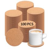 Porta-copos De Cortiça Anpuimult, 100 Peças De Artesanato Diy, Antiderrapantes, Resistentes Ao Calor