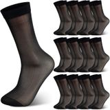 Meias Jenpen Masculinas Extra Finas, Macias, Transparentes, Pretas Empresariais X12