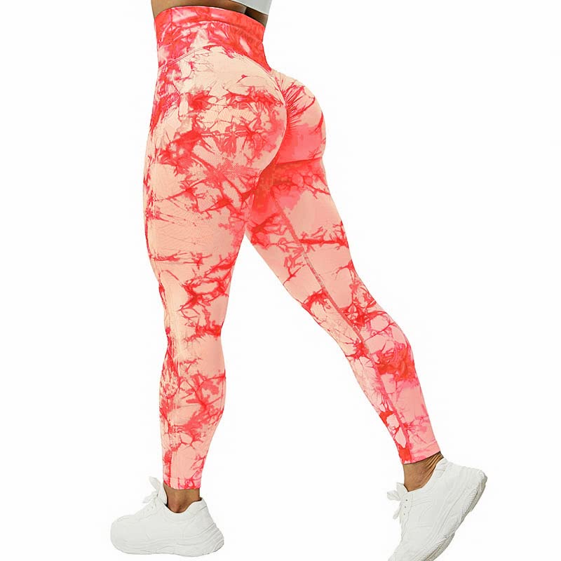 Leggings Peach Sea, Sem Costura, Cintura Alta, Tie-dye, Calças De Ioga Femininas