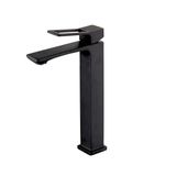 Torneira Banheiro Lavabo Preta Longa Alta 100% Metal Quadrad