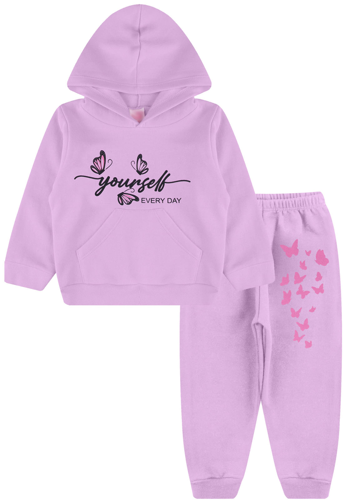 Conjunto De Moletom Bebe Infantil Felpudo Blusão Com Capuz E Calça