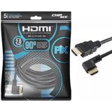 Cabo Hdmi 2.0 90° 4k Ultra Hd 3d 018-3325 Chip Sce 5 Metros