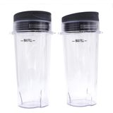 Replacement Blender Cup with Lid 2 Pack 16 Ounce Cups For Nutri Ninja Pro BL660 BL663CO BL740 BL770 BL770W BL771 BL773CO BL780 BL780CO Ninja