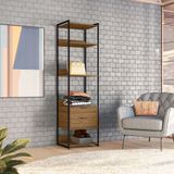 Guarda-roupa Closet Industrial Mital 2 Gv Conhaque E Preto 54 Cm