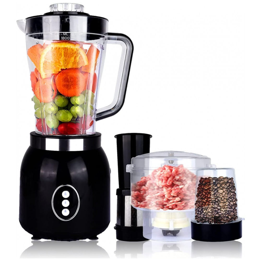 Liquidificador De Bancada 4 Em 1, 1.8l Com Moedor Para Carne, Legumes, Frutas,